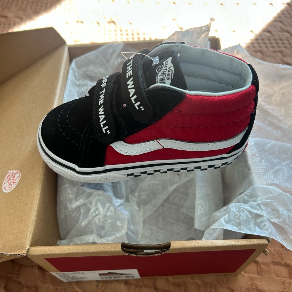 Vans Kids Old Skool Red Black White Sneakers